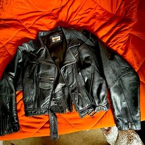 Vintage 80s leather moto jacket